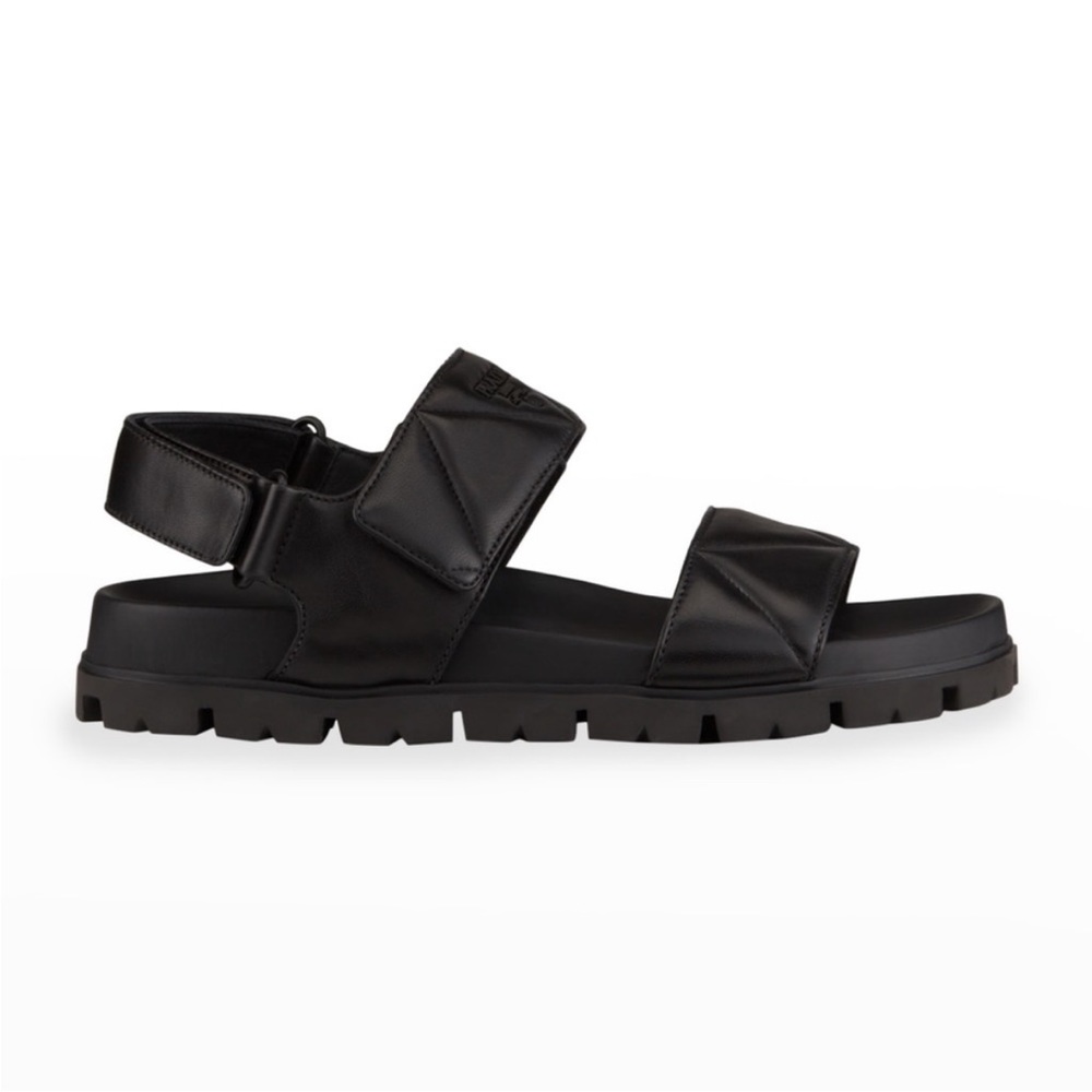 Prada Padded Quilted Leather Sport Black Sandals | Size 39 - Picture 4 of 15